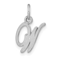 Load image into Gallery viewer, 14KW White Gold Casted Script Letter W Initial Charm
