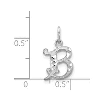 Load image into Gallery viewer, 14KW Diamond-cut Letter B Initial Charm
