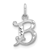 Load image into Gallery viewer, 14KW Diamond-cut Letter B Initial Charm
