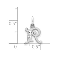 Load image into Gallery viewer, 14KW Diamond-cut Letter R Initial Charm
