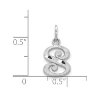 Load image into Gallery viewer, 14KW Diamond-cut Letter S Initial Charm
