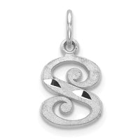 Load image into Gallery viewer, 14KW Diamond-cut Letter S Initial Charm
