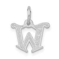 Load image into Gallery viewer, 14KW Diamond-cut Letter W Initial Charm
