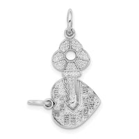 Load image into Gallery viewer, 14k White Gold Key and Heart Break-apart Charm
