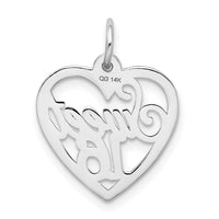 Load image into Gallery viewer, 14k White Gold SWEET 16 Heart Charm
