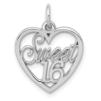 Load image into Gallery viewer, 14k White Gold SWEET 16 Heart Charm

