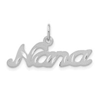 Load image into Gallery viewer, 14k White Gold Satin NANA Charm
