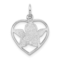 Load image into Gallery viewer, 14k White Gold Angel in Heart Charm
