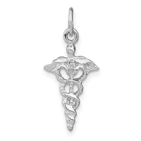 Load image into Gallery viewer, 14k White Gold 3-D Caduceus Charm

