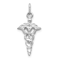 Load image into Gallery viewer, 14k White Gold 3-D Caduceus Charm
