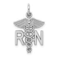 Load image into Gallery viewer, 14k White Gold RN Registered Nurse Charm
