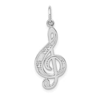 Load image into Gallery viewer, 14K White Gold Treble Clef Charm
