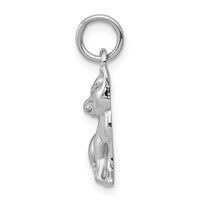 Load image into Gallery viewer, 14k White Gold Cat Charm
