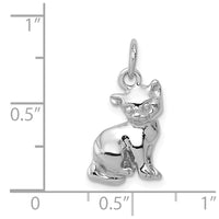 Load image into Gallery viewer, 14k White Gold Cat Charm
