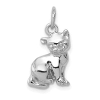 Load image into Gallery viewer, 14k White Gold Cat Charm
