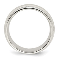 Load image into Gallery viewer, 10k White Gold 8mm Double Milgrain Comfort Fit Wedding Band Size 8
