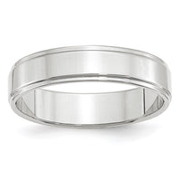 Load image into Gallery viewer, 14k White Gold 5mm Flat with Step Edge Wedding Band Size 5
