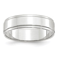 Load image into Gallery viewer, 14k White Gold 6mm Flat with Step Edge Wedding Band Size 12
