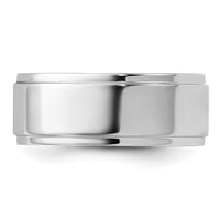 Load image into Gallery viewer, 14k White Gold 8mm Flat with Step Edge Wedding Band Size 12
