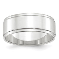 Load image into Gallery viewer, 14k White Gold 8mm Flat with Step Edge Wedding Band Size 5
