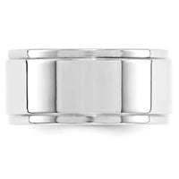 Load image into Gallery viewer, 14k White Gold 10mm Flat with Step Edge Wedding Band Size 5
