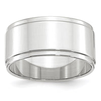 Load image into Gallery viewer, 14k White Gold 10mm Flat with Step Edge Wedding Band Size 5
