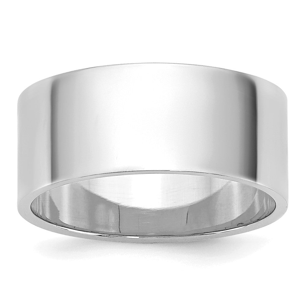 14k White Gold 8mm Lightweight Flat Wedding Band Size 5