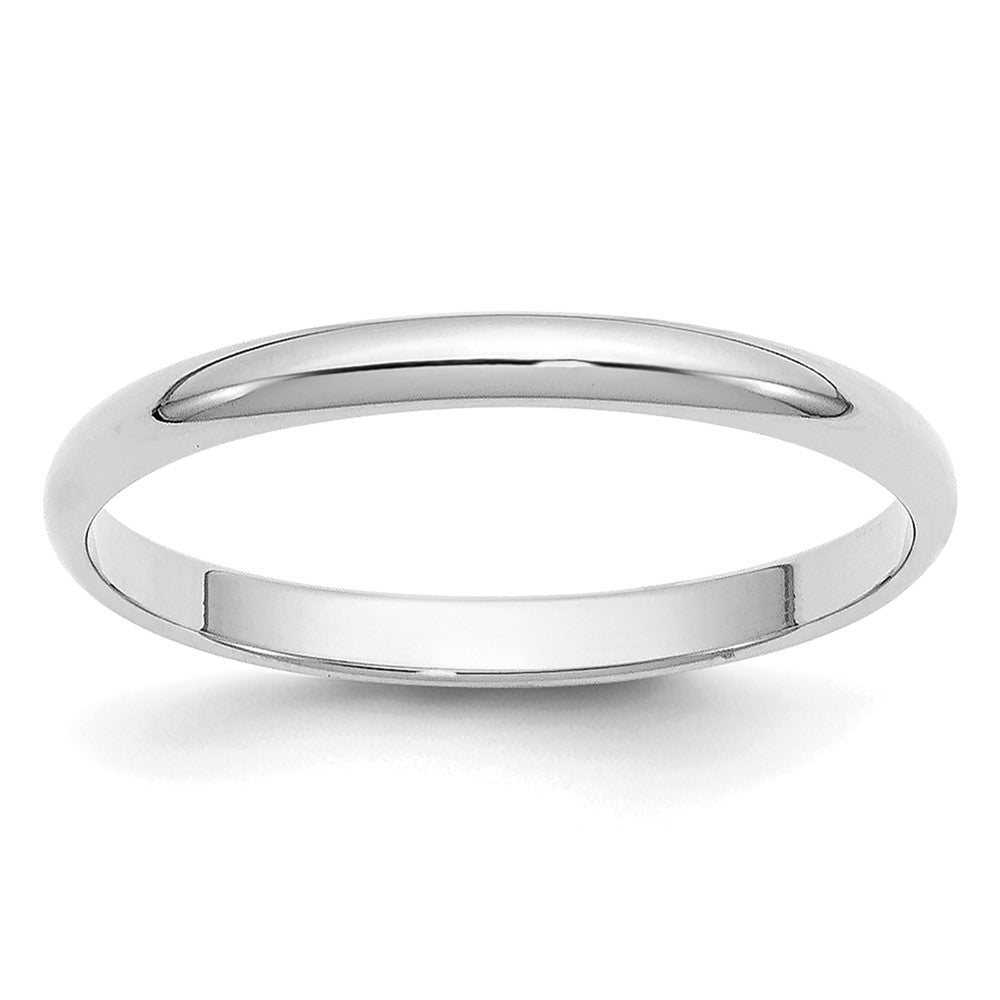 14k White Gold 2mm Half-Round Wedding Band Size 4