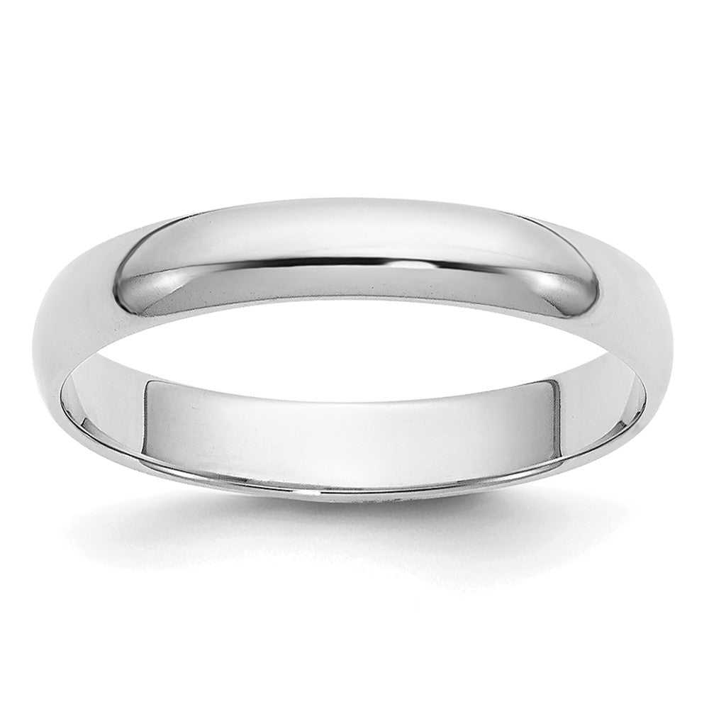 14k White Gold 3mm Half Round Wedding Band Size 12.5