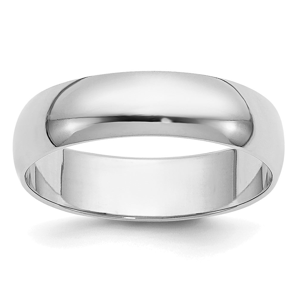 14k White Gold 5mm Half Round Wedding Band Size 12.5