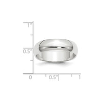 Load image into Gallery viewer, 14k White Gold 6mm Half Round Wedding Band Size 12.5
