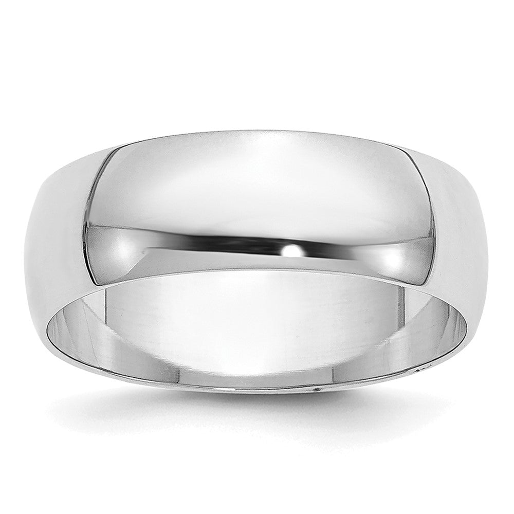 14k White Gold 6mm Half-Round Wedding Band Size 5.5