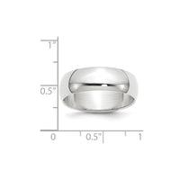 Load image into Gallery viewer, 14k White Gold 7mm Half-Round Wedding Band Size 5

