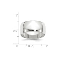 Load image into Gallery viewer, 14k White Gold 10mm Half Round Wedding Band Size 12.5
