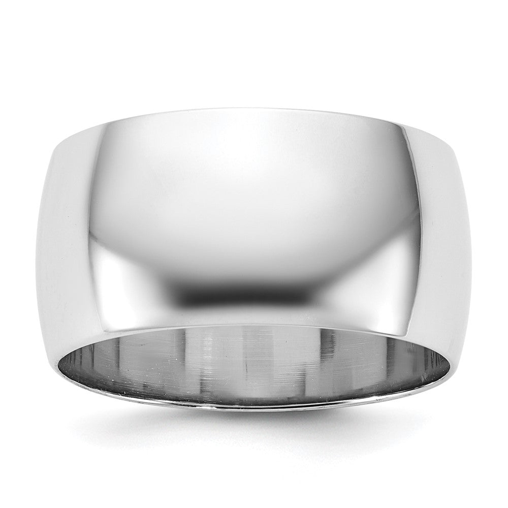 14k White Gold 10mm Half Round Wedding Band Size 12.5