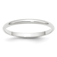 Load image into Gallery viewer, 14k White Gold 2mm Lightweight Half Round Wedding Band Size 5

