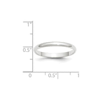 Load image into Gallery viewer, 14k White Gold 2.5mm Lightweight Half Round Wedding Band Size 12
