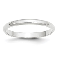 Load image into Gallery viewer, 14k White Gold 2.5mm Lightweight Half Round Wedding Band Size 12
