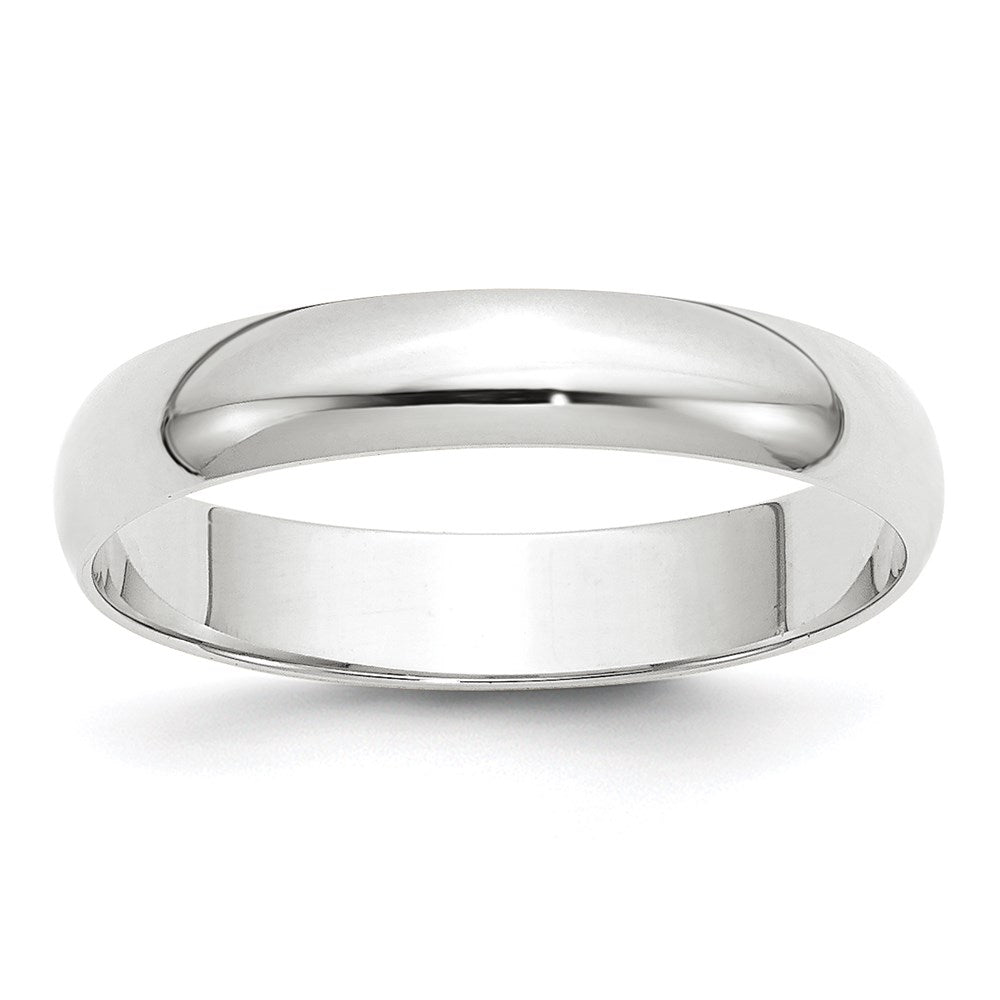 14k White Gold 4mm Lightweight Half Round Wedding Band Size 12