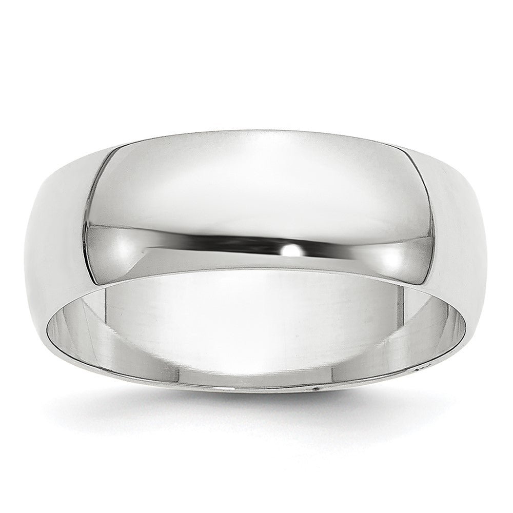 14k White Gold 6mm Lightweight Half Round Wedding Band Size 12