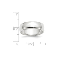 Load image into Gallery viewer, 14k White Gold 7mm Lightweight Half Round Wedding Band Size 5
