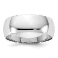 Load image into Gallery viewer, 14k White Gold 7mm Lightweight Half Round Wedding Band Size 12
