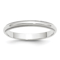 Load image into Gallery viewer, 14k White Gold 3mm Milgrain Half Round Wedding Band Size 12
