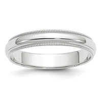 Load image into Gallery viewer, 14k White Gold 4mm Milgrain Half Round Wedding Band Size 5.5
