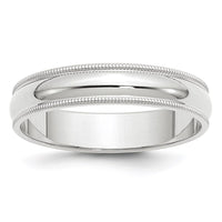 Load image into Gallery viewer, 14k White Gold 5mm Milgrain Half Round Wedding Band Size 5.5
