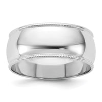 Load image into Gallery viewer, 14k White Gold 8mm Milgrain Half Round Wedding Band Size 12.5
