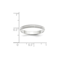 Load image into Gallery viewer, 14k White Gold 3mm Lightweight Milgrain Half Round Wedding Band Size 5
