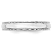 Load image into Gallery viewer, 14k White Gold 4mm Lightweight Milgrain Half Round Wedding Band Size 5
