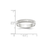 Load image into Gallery viewer, 14k White Gold 4mm Lightweight Milgrain Half Round Wedding Band Size 12
