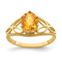 Load image into Gallery viewer, 14k 8x6mm Oval Citrine ring
